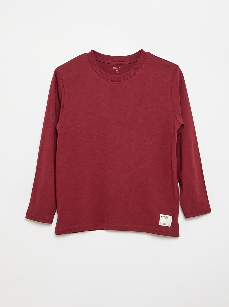 Lot de 2 T-shirts à manches longues Rouge - Kiabi