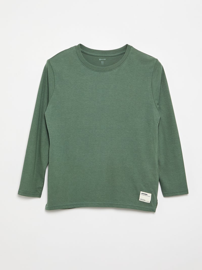 Lot de 2 T-shirts à manches longues Vert - Kiabi