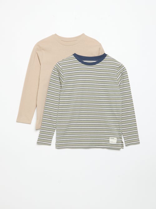 Lot de 2 T-shirts à manches longues - Kiabi