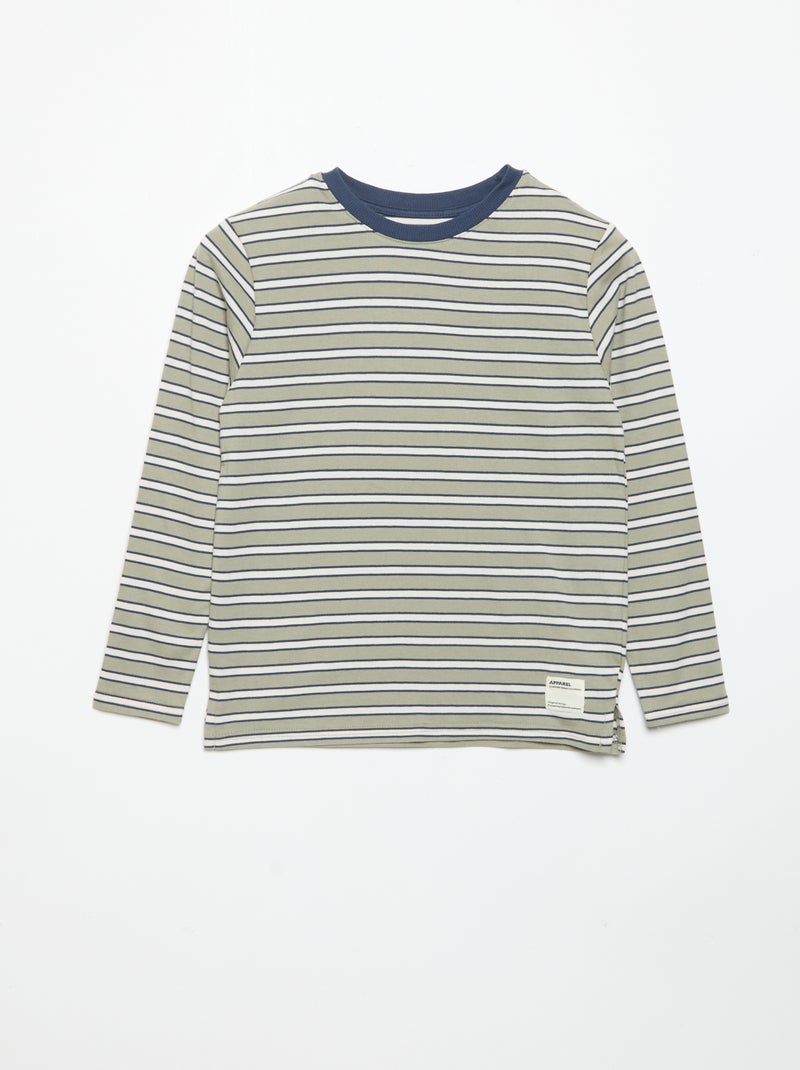 Lot de 2 T-shirts à manches longues Vert - Kiabi