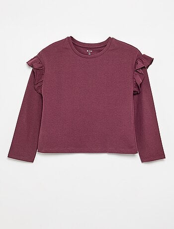Lot de 2 T-shirts avec volants aux épaules