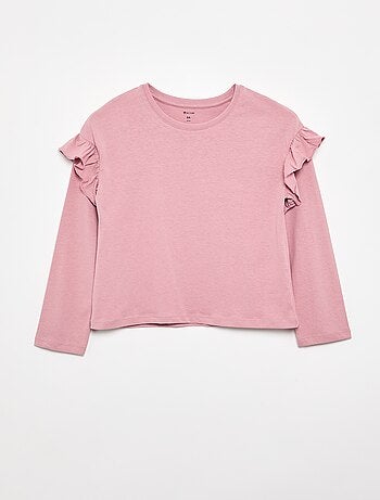Lot de 2 T-shirts avec volants aux épaules