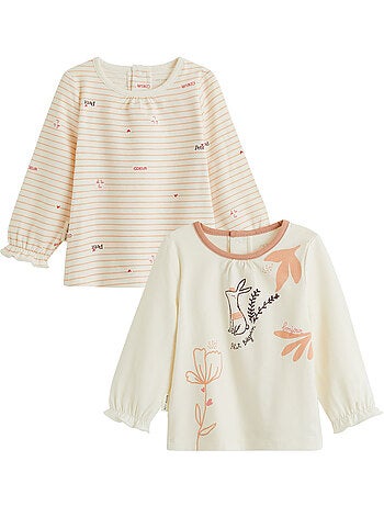 Lot de 2 t-shirts bébé manches longues aimée