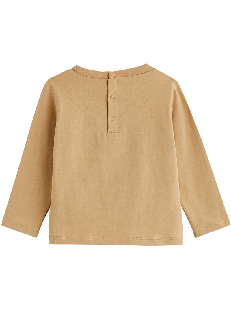 Lot de 2 t-shirts bébé manches longues Moka Marron - Kiabi