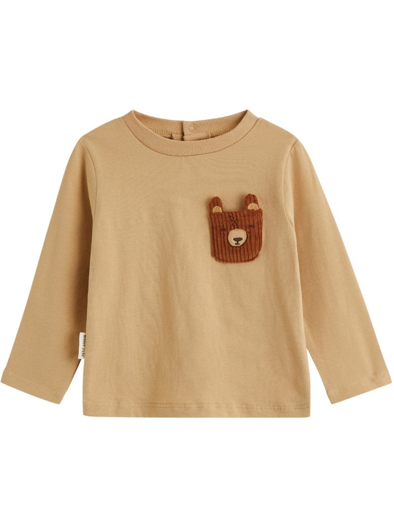 Lot de 2 t-shirts bébé manches longues Moka Marron - Kiabi