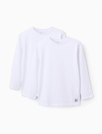 Lot de 2 T-Shirts en Coton à Manches Longues