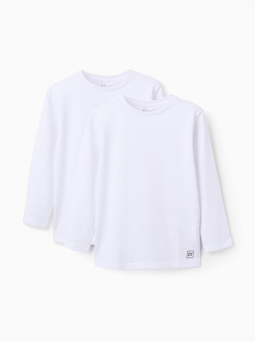 Lot de 2 T-Shirts en Coton à Manches Longues - Kiabi