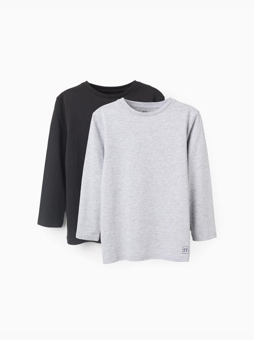 Lot de 2 T-Shirts en Coton à Manches Longues - Kiabi