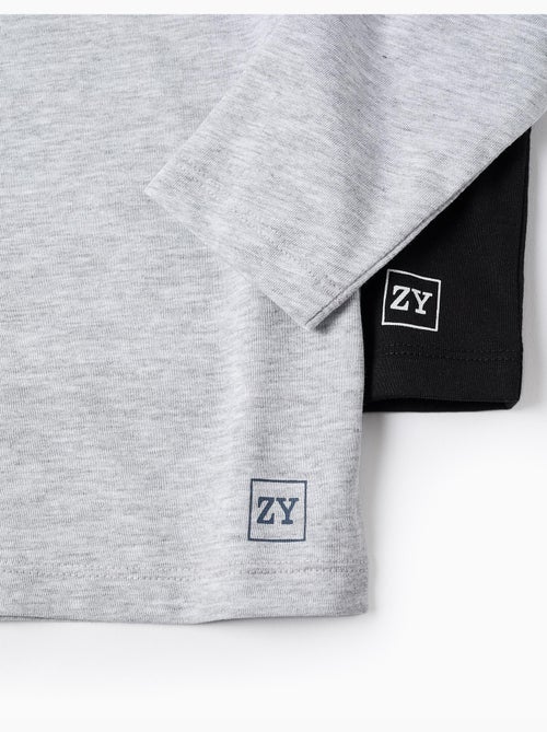 Lot de 2 T-Shirts en Coton à Manches Longues - Kiabi