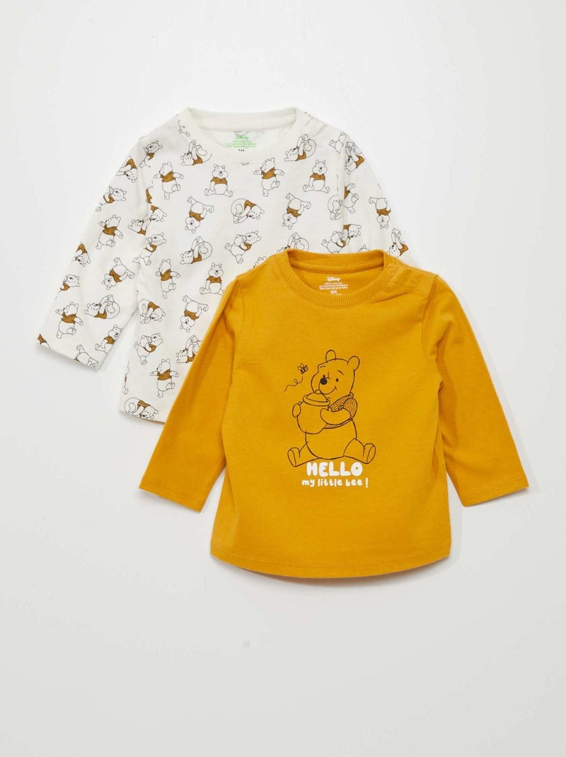 Lot de 2 t-shirts en jersey Jaune - Kiabi
