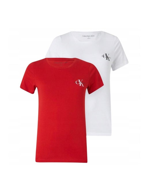 Lot de 2 T-shirts Femme Calvin Klein Jeans - Kiabi Lot de 2 T-shirts Femme Calvin Klein Jeans - Kiabi