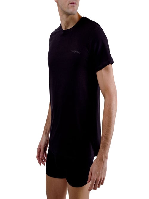 Lot de 2 t-shirts homme col rond avec broderie sur la poitrine pierre cardin - Kiabi