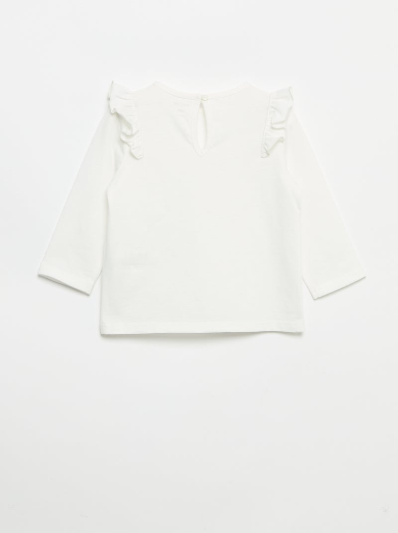 Lot de 2 t-shirts manches longues en jersey coton Blanc - Kiabi