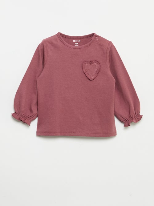 Lot de 2 t-shirts manches longues en jersey coton - Kiabi