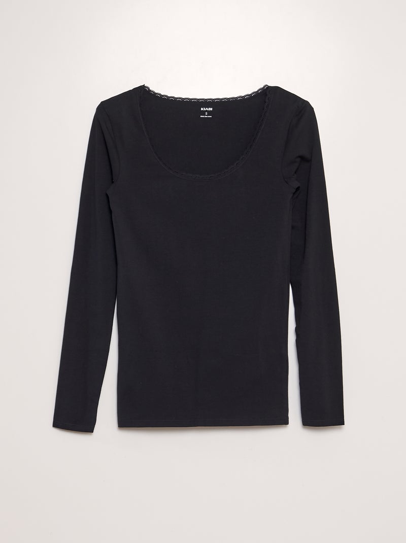 Lot de 2 t-shirts sous-vêtements Noir - Kiabi