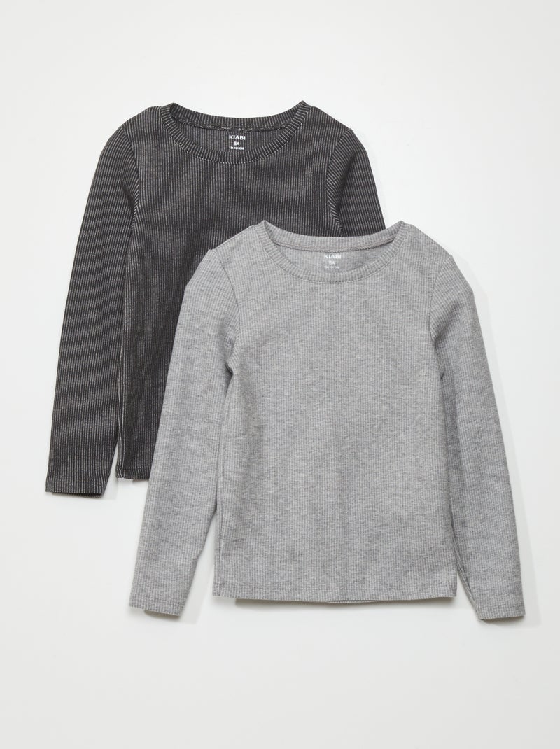 Lot de 2 t-shirts thermorégulant - Toujours + de chaleur Gris clair / gris foncé - Kiabi