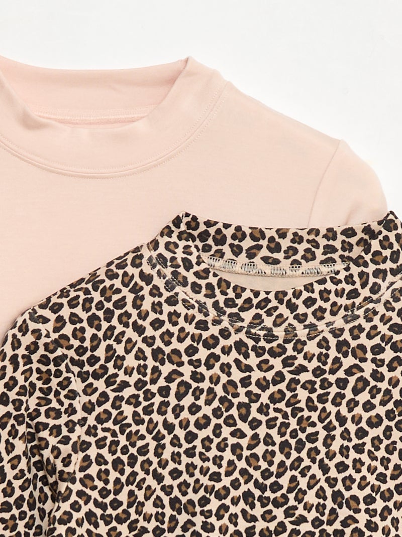 Lot de 2 t-shirts thermorégulateur à col roulé Rose - Kiabi