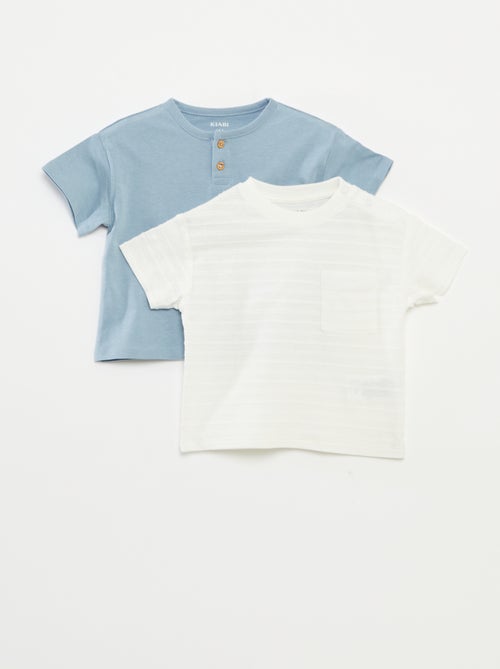 Lot de 2 t-shirts unis à manches courtes - Kiabi