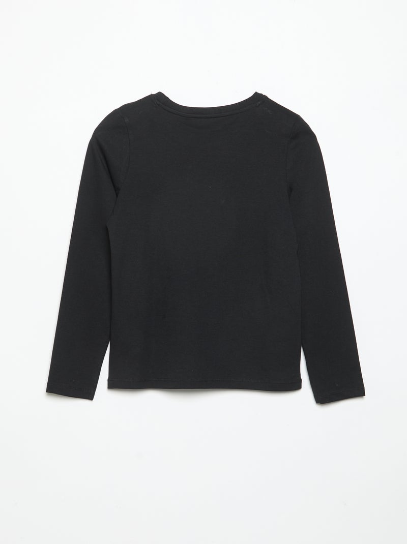 Lot de 2 t-shirts unis à manches longues Noir - Kiabi