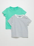 Lot de 2 t-shirts Vert - Kiabi