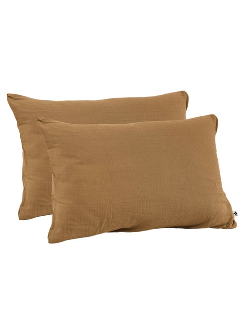 Lot de 2 taies d’oreiller - double gaze de coton - gaïa - Kiabi Lot de 2 taies d’oreiller - double gaze de coton - gaïa - Kiabi