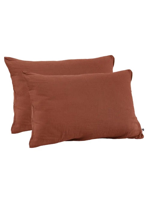 Lot de 2 taies d’oreiller - double gaze de coton - gaïa - Kiabi Lot de 2 taies d’oreiller - double gaze de coton - gaïa - Kiabi