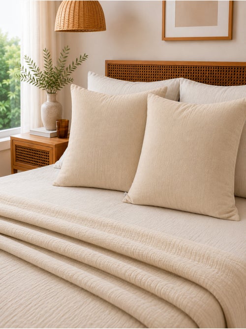 Lot de 2 taies d’oreiller – double gaze de coton – gaïa - Kiabi Lot de 2 taies d’oreiller – double gaze de coton – gaïa - Kiabi