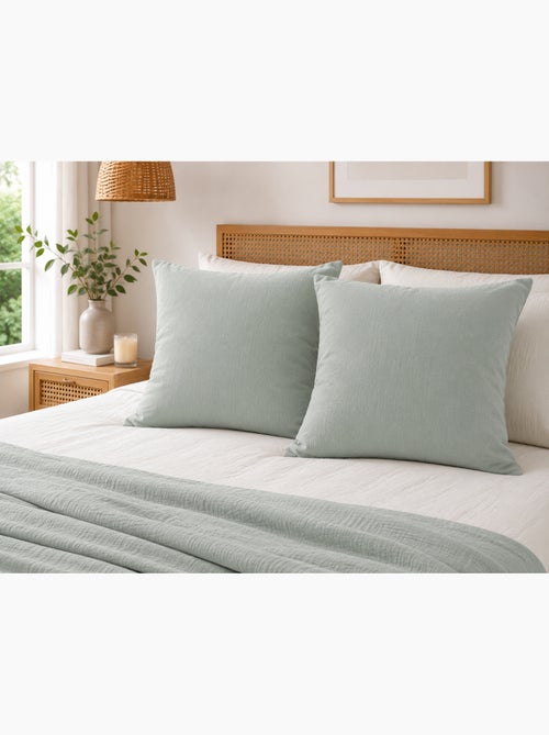 Lot de 2 taies d’oreiller – double gaze de coton – gaïa - Kiabi Lot de 2 taies d’oreiller – double gaze de coton – gaïa - Kiabi