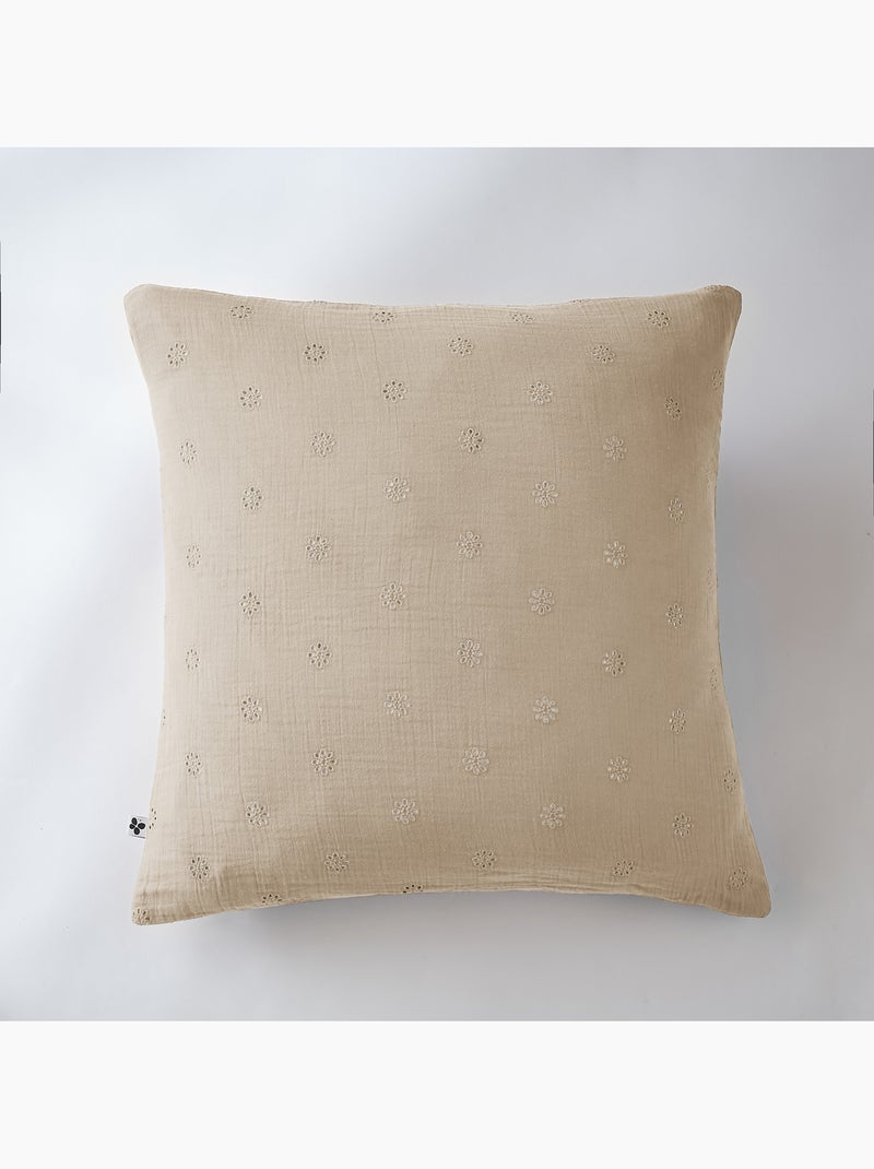 Lot de 2 taies d’oreiller – gaze de coton brodée – gaïa boho Beige Ficelle - Kiabi