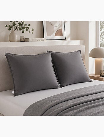 Lot de 2 taies d’oreiller – viscose de satin de bambou – salomé