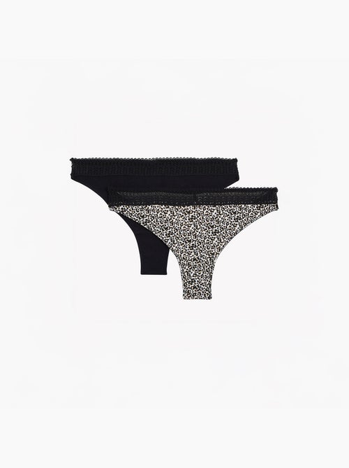 Lot de 2 tangas coton - rougegorge lingerie - Kiabi