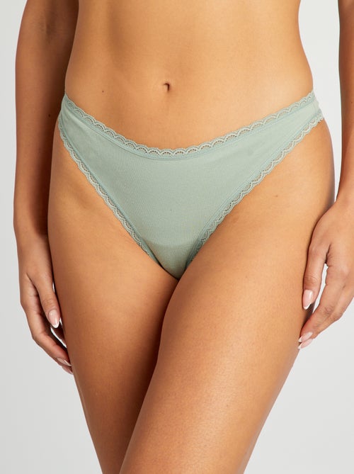 Lot de 2 tangas en coton - Kiabi