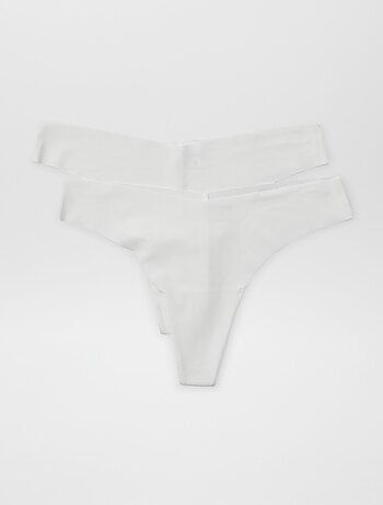 Lot de 2 tangas invisibles en microfibre