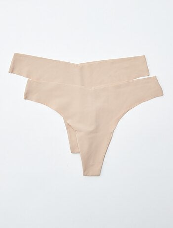 Lot de 2 tangas invisibles en microfibre