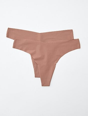 Lot de 2 tangas invisibles en microfibre