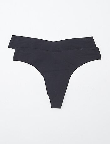 Lot de 2 tangas invisibles en microfibre