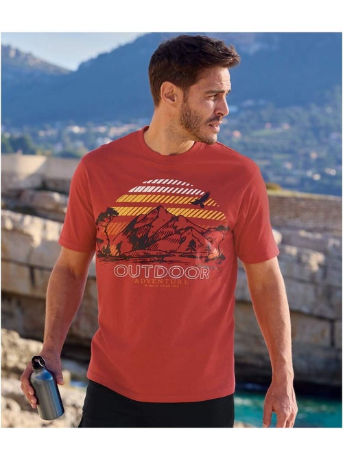 Lot de 2 Tee-Shirts Aventure   - ATLAS FOR MEN - Kiabi