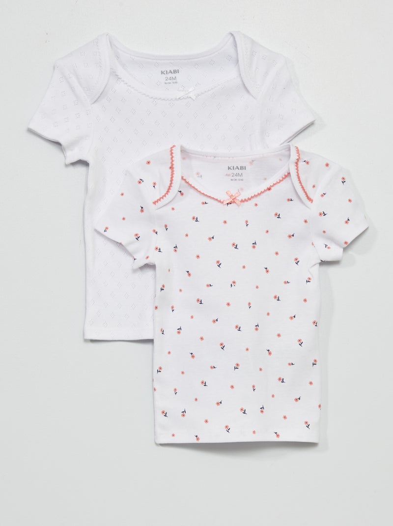 Lot de 2 tee-shirts Blanc - Kiabi