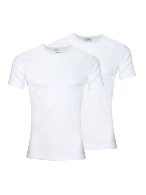 Lot de 2 tee-shirts col rond homme coton bio athena - Kiabi Lot de 2 tee-shirts col rond homme coton bio athena - Kiabi