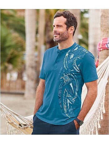 Lot de 2 Tee-Shirts Col Tunisien Maori - ATLAS FOR MEN
