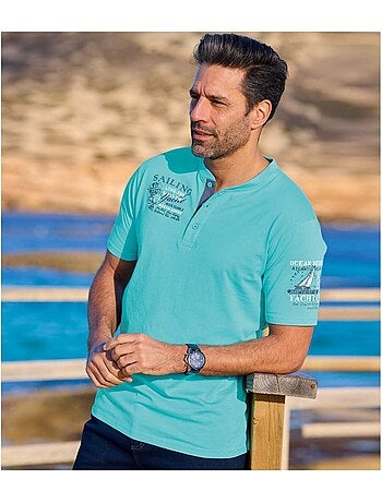 Lot de 2 Tee-Shirts Col Tunisien Sailing - ATLAS FOR MEN