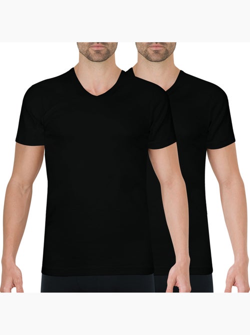 Lot de 2 tee shirts col v homme coton bio athena - Kiabi Lot de 2 tee shirts col v homme coton bio athena - Kiabi