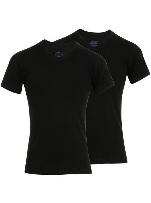 Lot de 2 tee shirts col v homme coton bio athena - Kiabi Lot de 2 tee shirts col v homme coton bio athena - Kiabi