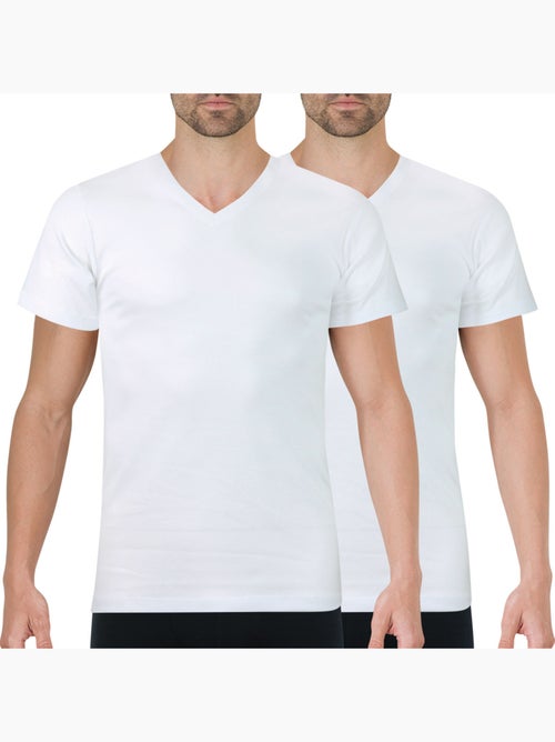 Lot de 2 tee-shirts homme col v ecopack athena - Kiabi Lot de 2 tee-shirts homme col v ecopack athena - Kiabi