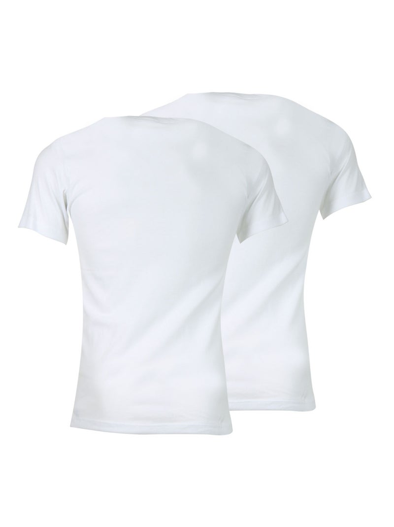 Lot de 2 tee-shirts homme col v ecopack athena Blanc Blanc - Kiabi