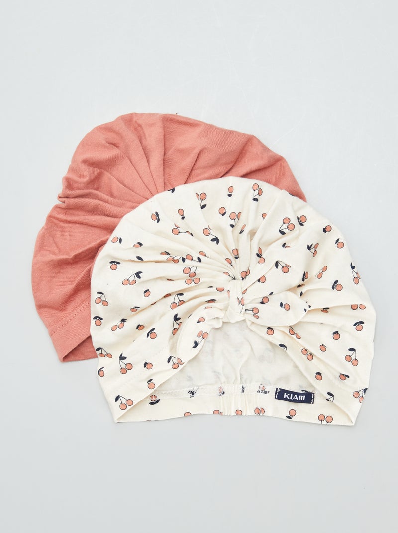 Lot de 2 turbans en jersey Orange - Kiabi