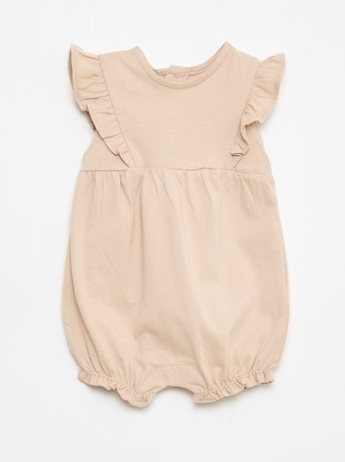 Lot de 3 barboteuses unies et volantées - Kiabi