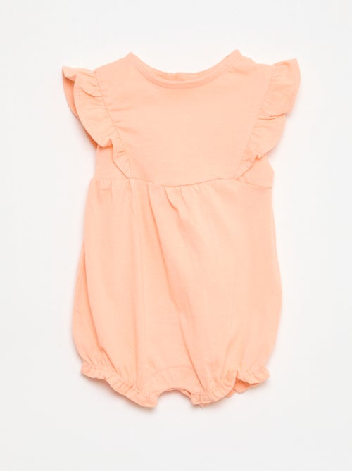 Lot de 3 barboteuses unies et volantées - Kiabi