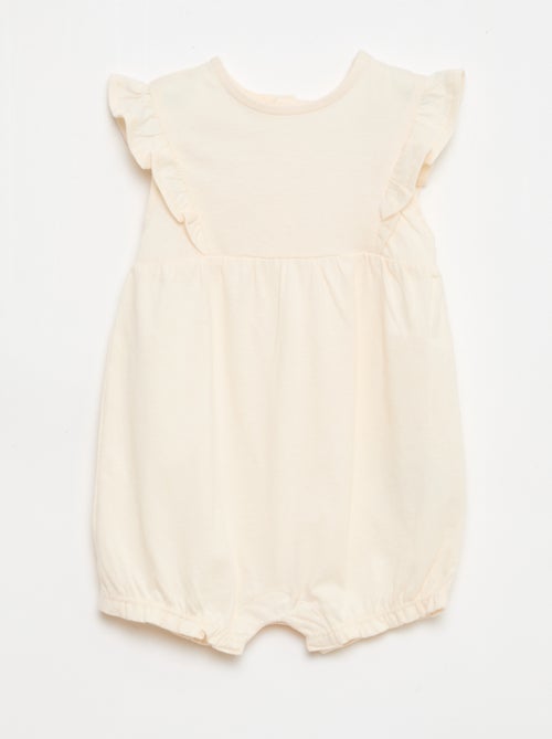 Lot de 3 barboteuses unies et volantées - Kiabi