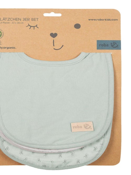 Lot de 3 bavoirs ajustables en coton bio - ROBA 'Lil Planet' - Kiabi Lot de 3 bavoirs ajustables en coton bio - ROBA 'Lil Planet' - Kiabi